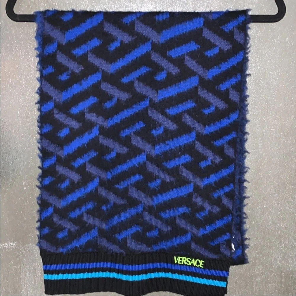 Authentic Versace Greca wool scarf unisex